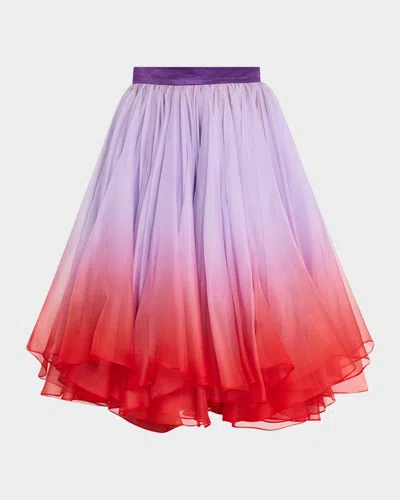 Bach Mai Ombre Flounce Circle Skirt In Lavender Horizon