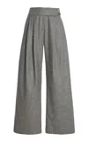 Bach Mai Striped Wool-silk Trousers In Animal Print
