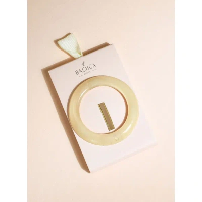 Bachca Round Hair Clip In White