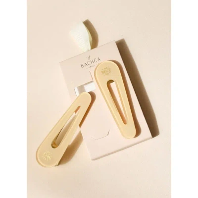 Bachca Two Hair Clips In Yellow