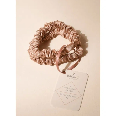 Bachca Two Silk Scrunchies In Multi