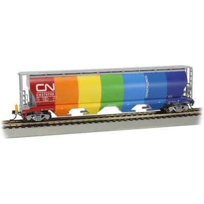 Bachmann Ho Canadian National Cylindrical 4-bay Grain Hopper With Flashing Rear End Device Fred