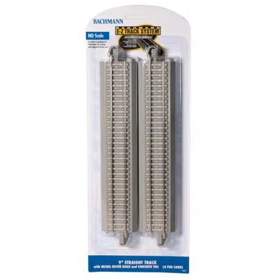 Bachmann Ho Scale 9 In. E-z Straight Track With Concrete Ties, 4 Piece