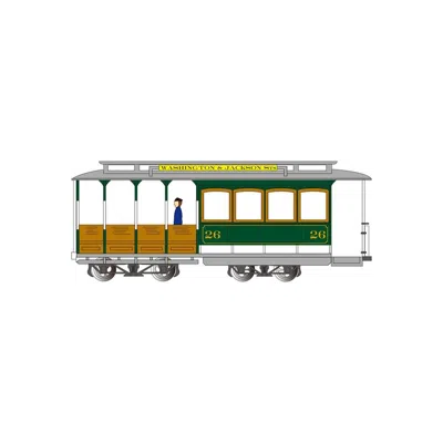 Bachmann Ho Scale Green & Gray Cable Car Model Train With Man