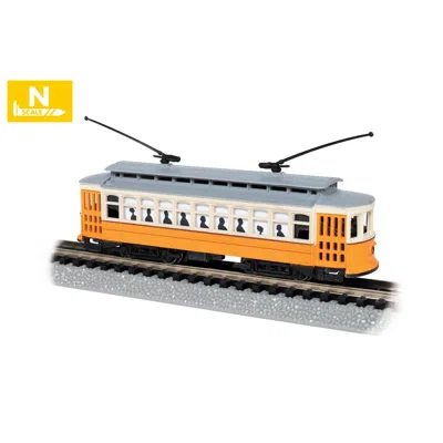 Bachmann Ho Scale Orange Cream & Gray Brill Trolley Passenger Car