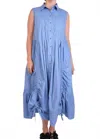 Baci Darted Tier Sleeveless Riverside Dress In Blue In Blue