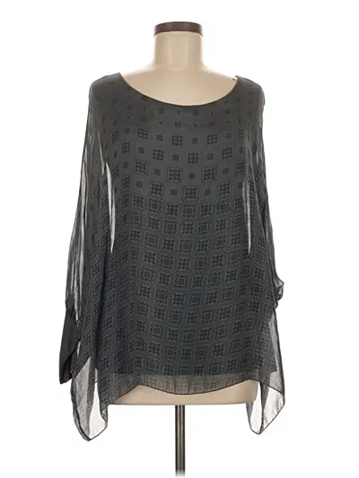 Pre-owned Baci Long Sleeve Blouse In Gray