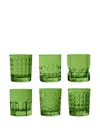 Baci Milano™ Geometric-pattern Glasses (set Of Six) In Green