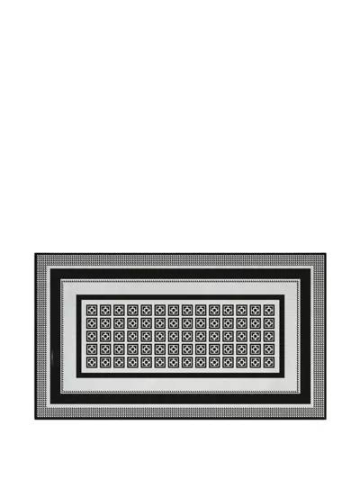 Baci Milano™ Geometric-pattern Tablecloth (160cm X 280cm) In Black