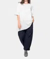Baci Ribbed Mixed Material Tunic In Ice In Blue