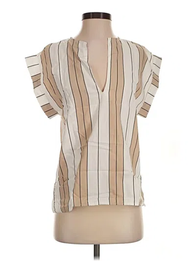 Baci Short Sleeve Blouse In Brown