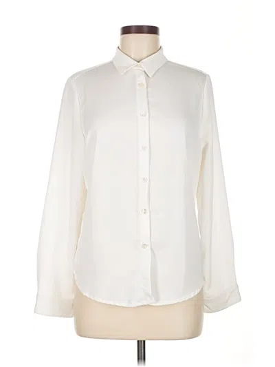 Pre-owned Bacio Long Sleeve Blouse In White