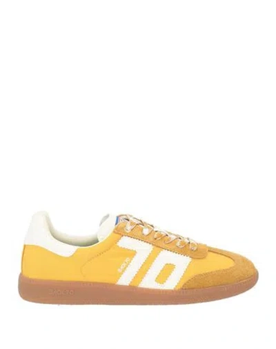 Back 70 Woman Sneakers Marigold Size 9 Leather, Textile Fibers In Yellow