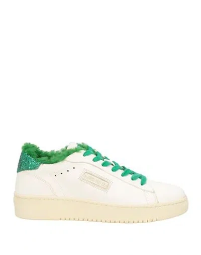 Back 70 Woman Sneakers White Size 8 Leather, Textile Fibers