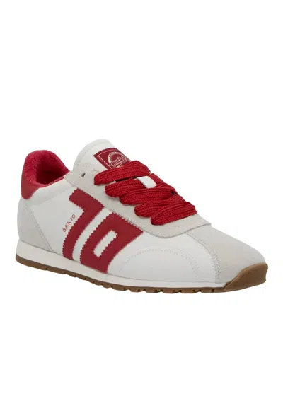 Back 70 Women's Asian Sneaker In Red In White