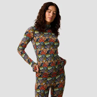 Backcountry Bga Cedars Rws Merino Lt-wt Baselayer Balaclava Top In Superbloom Print
