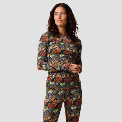 Backcountry Bga Cedars Rws Merino Lt-wt Baselayer Crew Top In Superbloom Print