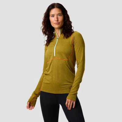 Backcountry Bga Pines Microgrid Ultra-lt Baselayer 1/2-zip Top In Yellow