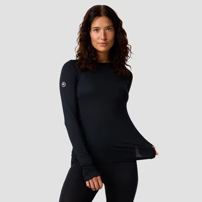 Backcountry Bga Pines Microgrid Ultra-lt Baselayer Crew Top In Black