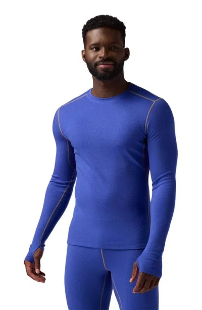 Backcountry Cedars Rws Merino Mid-wt Baselayer Crew Top In Blue