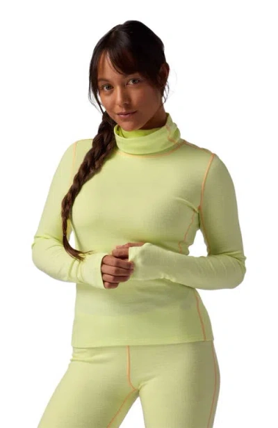 Backcountry Cedars Rws Merino Mid-wt Baselayer Funnel Neck Top In Yellow