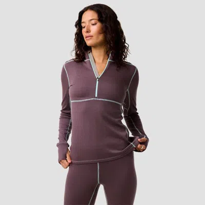 Backcountry Cedars Rws Merino Mid-wt Baselayer 1/4-zip Top In Granite Plum