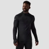 Backcountry Pines Microgrid Ultra-lt Baselayer 1/2-zip Scuba Top In Black