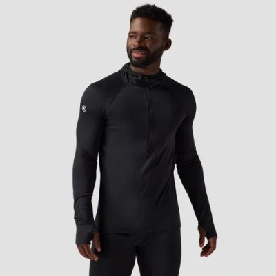 Backcountry Pines Microgrid Ultra-lt Baselayer 1/2-zip Scuba Top In Black