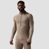 Backcountry Pines Microgrid Ultra-lt Baselayer 1/2-zip Scuba Top In Brown