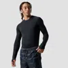 Backcountry Pines Microgrid Ultra-lt Baselayer Crew Top In Black