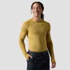 Backcountry Pines Microgrid Ultra-lt Baselayer Crew Top In Yellow
