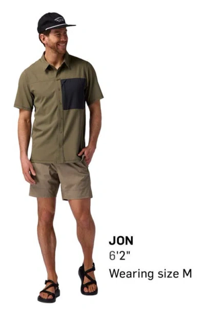 Backcountry Tahoe Woven Short-sleeve Snap-up Shirt In Black