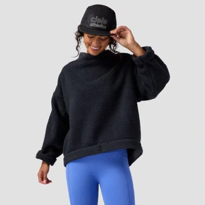 Backcountry Wander Pile-fleece Mock-neck Top In Black