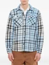 Backside Club Shirt Jacket Marmorized In Blue