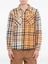 Backside Club Checked-pattern Shirt In Orange