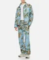 Backside Club Tropical-print Zip-fly Trousers In Sky Blue