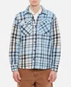 Backside Club Shirt Jacket Marmorized In Sky Blue