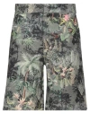 BACKSIDECLUB BACKSIDECLUB MAN SHORTS & BERMUDA SHORTS DARK GREEN SIZE L POLYESTER, COTTON