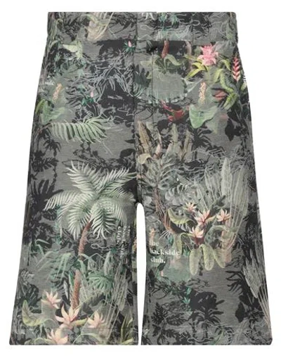 Backsideclub Man Shorts & Bermuda Shorts Dark Green Size M Polyester, Cotton