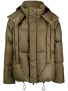 Bacon Andrew Detachable-hood Padded Jacket In Green