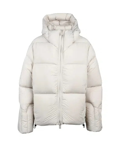 Bacon Beige Polyamide Storm Down Jacket In White