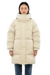 Bacon Beige Solid Hood Jacket In Beige