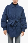 Bacon Belted Claire Quilted Jacket In Blue