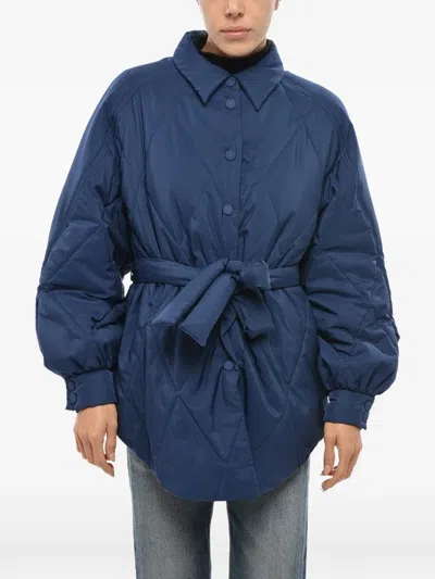 Bacon Belted Puffer Jacket In Blue