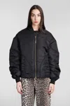 Bacon Padded Bomber Jacket In Black