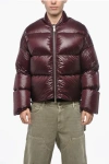 Bacon Bomber Fit Storm Fury Down Jacket With Front Zip In Burgundy