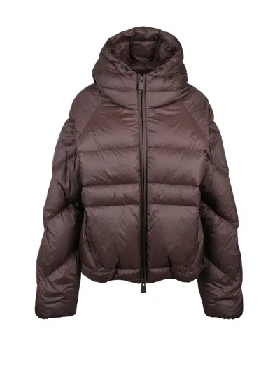 Bacon Brown Polyamide Owl Down Jacket In Gray