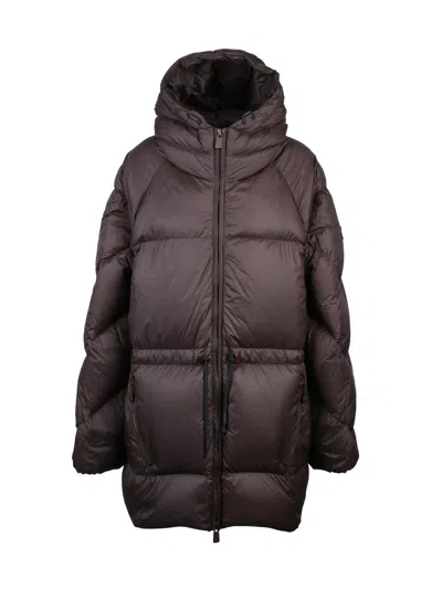 Bacon Brown Polyamide Owl Down Jacket In Black