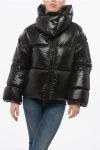 Bacon Collar-shaped Hood Storm Down Jacket In Black