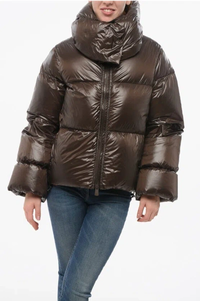 Bacon Collar-shaped Hood Storm Down Jacket